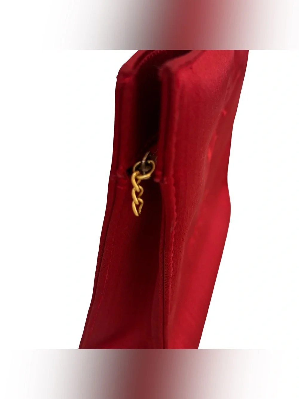 Yves Saint Laurent (YSL) Red Satin Parfums Pouch Vintage